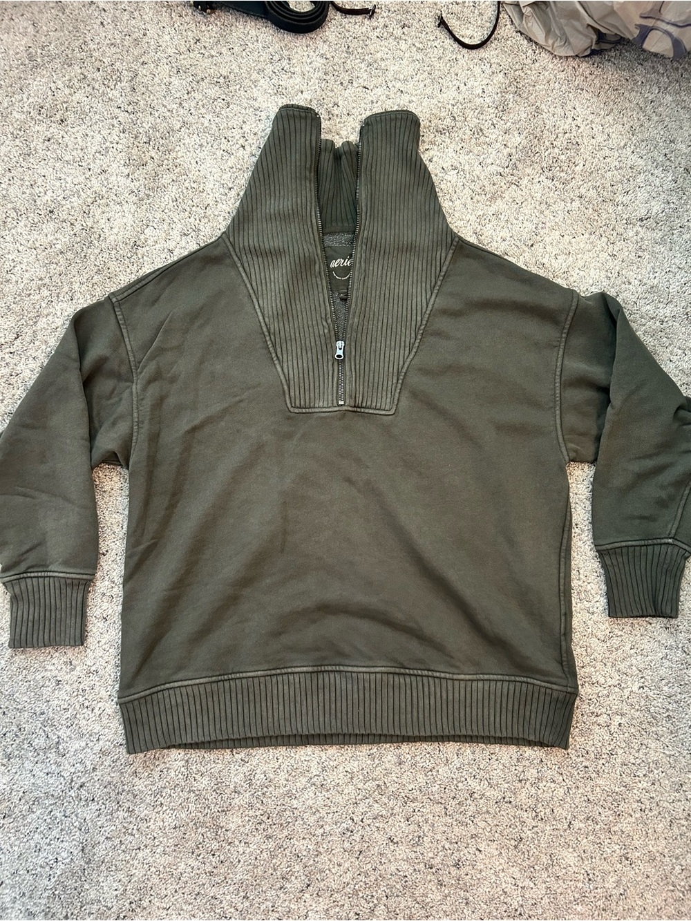 Aerie Olive Quarter-Zip